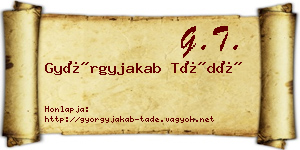 Györgyjakab Tádé névjegykártya